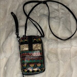 SAKROOTS Colorful Patterned Crossbody Bag, or wristlet